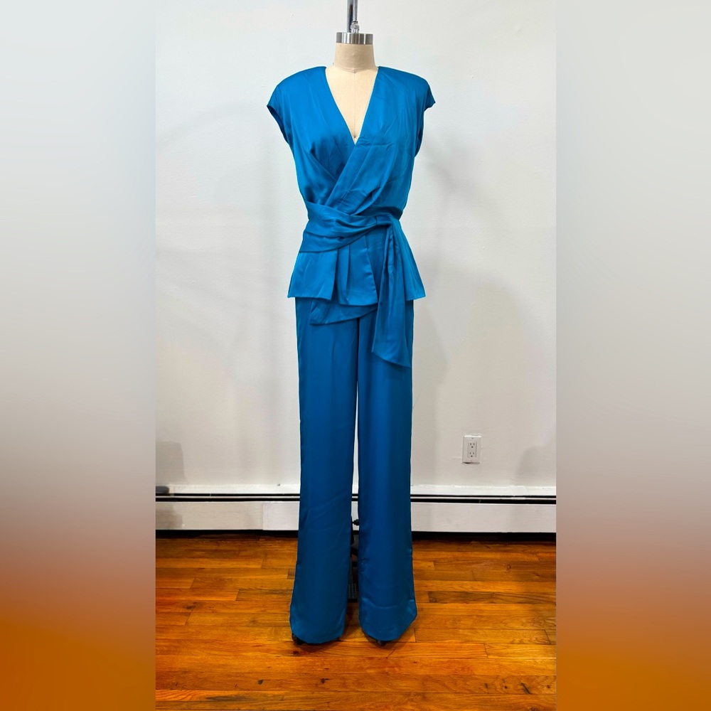 Jay Godfrey Light Blue Sleeveless Jumpsuit
